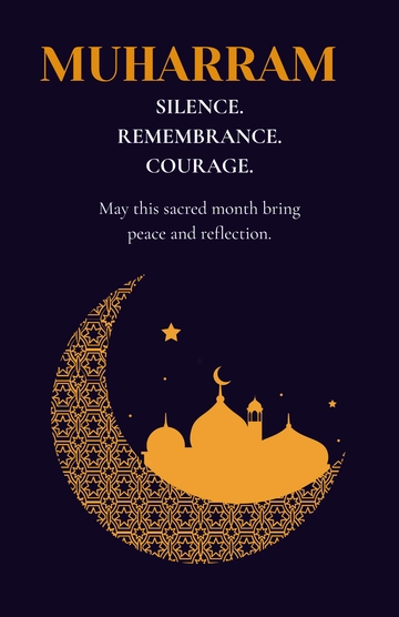 Free Minimalist Muharram Poster Template to Edit Online