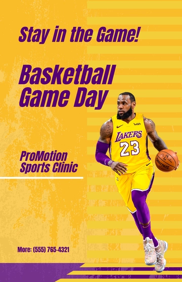 Free Basketball Poster Template to Edit Online