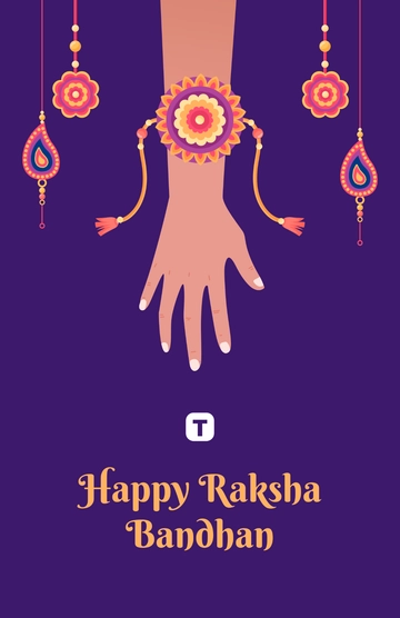 Free Hindi Raksha Bandhan Poster Design Template to Edit Online
