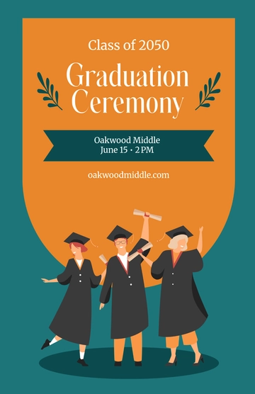 Free Middle School Graduation Poster Template to Edit Online