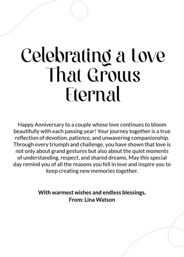 Free Anniversary Wedding Wishes Template to Edit Online