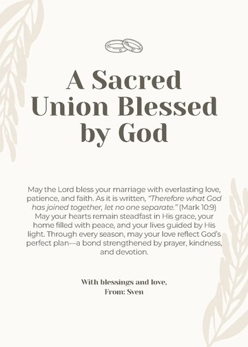 Free Bible Wedding Wishes Template to Edit Online