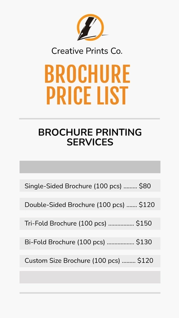 Free Brochure Price List Template to Edit Online