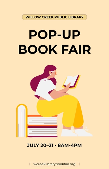 Free Pop-Up Book Fair Poster Template to Edit Online