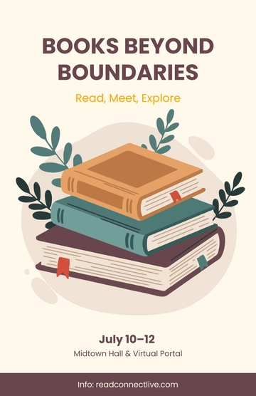 Free Hybrid Book Fair Poster Template to Edit Online