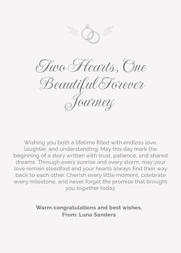 Free Simple Wedding Wishes Quotes Template to Edit Online
