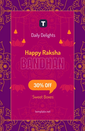 Free Aesthetic Raksha Bandhan Sweets Poster Template to Edit Online
