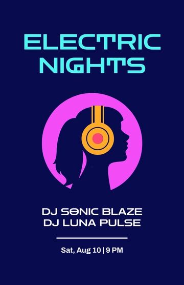 Free Creative Party DJ Poster Template to Edit Online