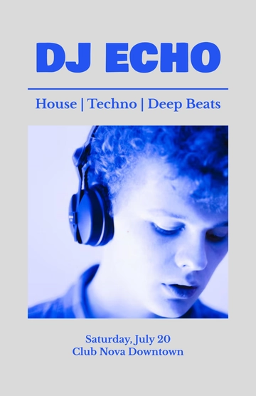 Free Minimal DJ Poster Template to Edit Online