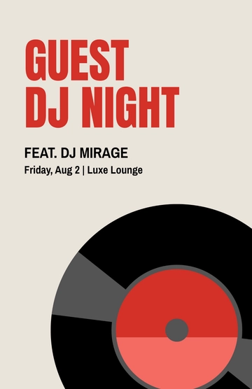 Free Guest DJ Poster Template to Edit Online