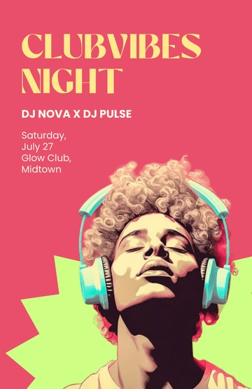 Free Colorful Club DJ Poster Template to Edit Online