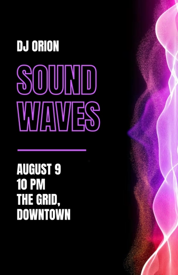 Free Abstract DJ Poster Design Template to Edit Online