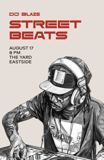 Free Urban DJ Poster Template to Edit Online