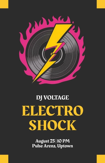 Free Electro DJ Poster Template to Edit Online