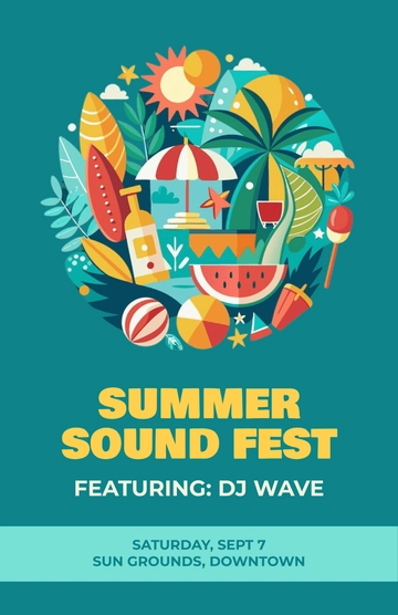 Free Festival DJ Poster Template to Edit Online