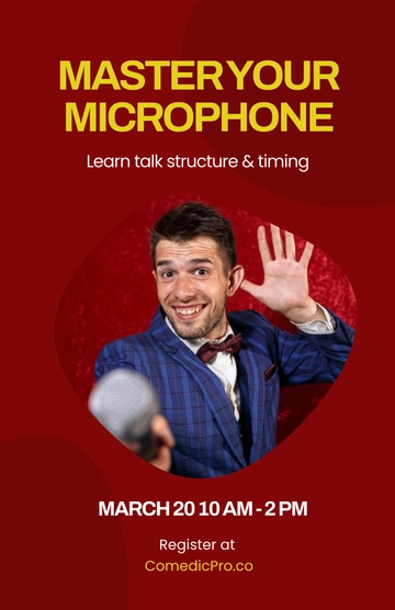 Free Professional Comedy Workshop Poster Template to Edit Online