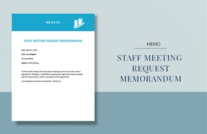 Meeting Request Memo Template