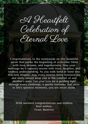 Free Congratulations Wedding Wishes Template to Edit Online