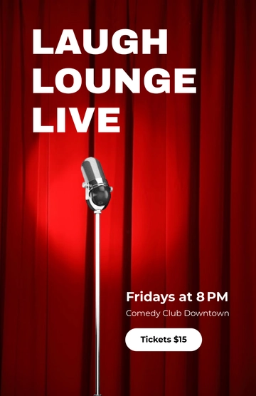 Free Comedy Club Poster Template to Edit Online