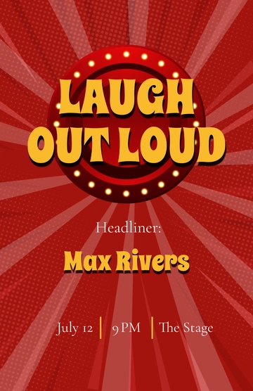 Free Graphic Background Comedy Poster Template to Edit Online