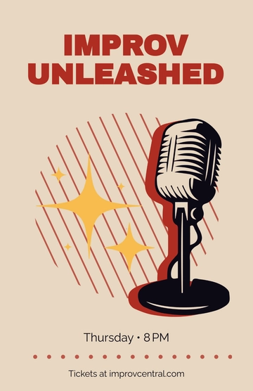 Free Comedy Improv Poster Template to Edit Online