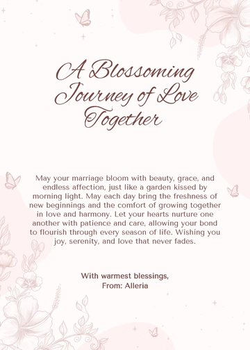 Free Background Floral Wedding Wishes Template to Edit Online