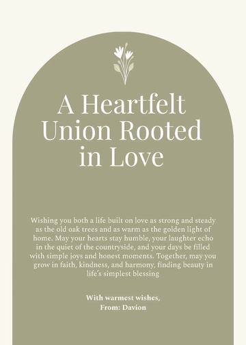 Free Rustic Wedding Wishes Template to Edit Online