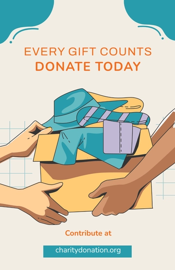 Free Colorful Charity Donation Poster Template to Edit Online