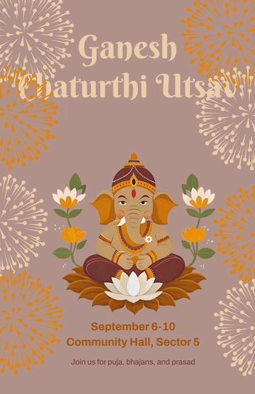Free Ganesh Chaturthi Festival Poster Template to Edit Online Free Ganesh Chaturthi Festival Poster Template to Edit Online