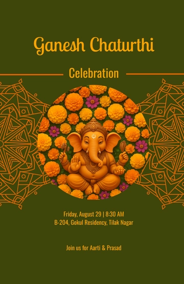 Free Ganesh Chaturthi Invitation Poster Template to Edit Online Free Ganesh Chaturthi Invitation Poster Template to Edit Online