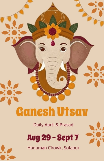 Free Vertical Ganesh Chaturthi Poster Design Template to Edit Online Free Vertical Ganesh Chaturthi Poster Design Template to Edit Online
