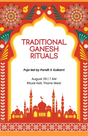 Professional Ganesh Chaturthi Ritual Poster Template to Download