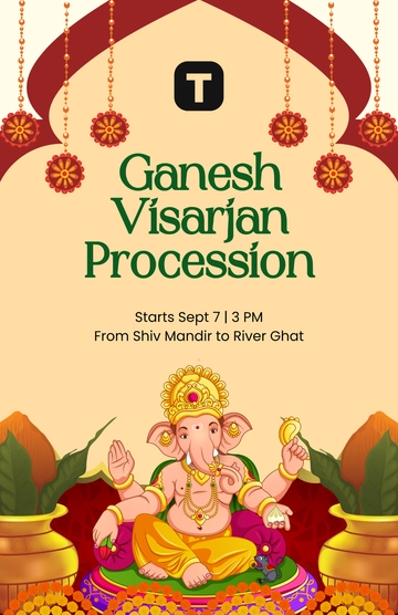 Ganesh Chaturthi Visarjan Poster Template to Download Ganesh Chaturthi Visarjan Poster Template to Download