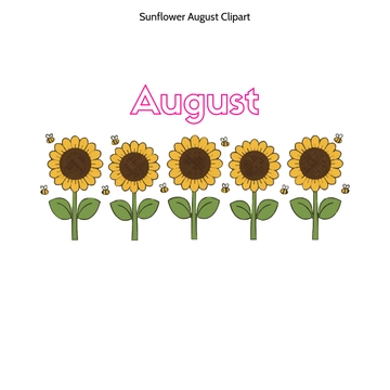 Free Sunflower August Clipart to Edit Online