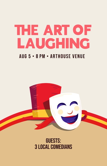 Free Creative Comedy Stage Poster Template to Edit Online