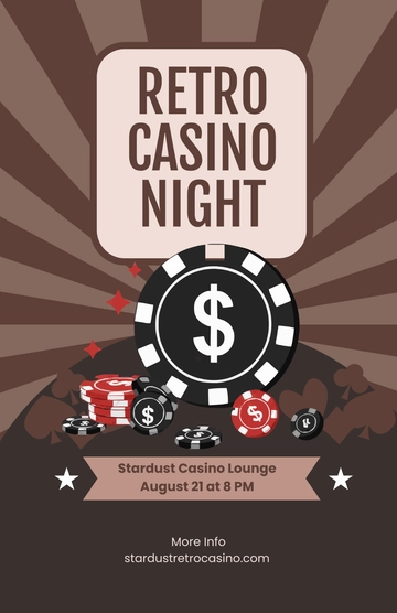 Free Retro Casino Poster Template to Edit Online