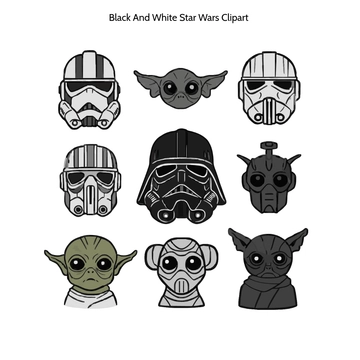 Free Black And White Star Wars Clipart to Edit Online