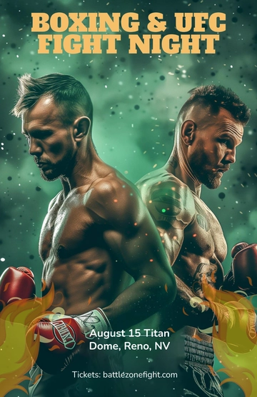 Free White Boxing and UFC Poster Template to Edit Online