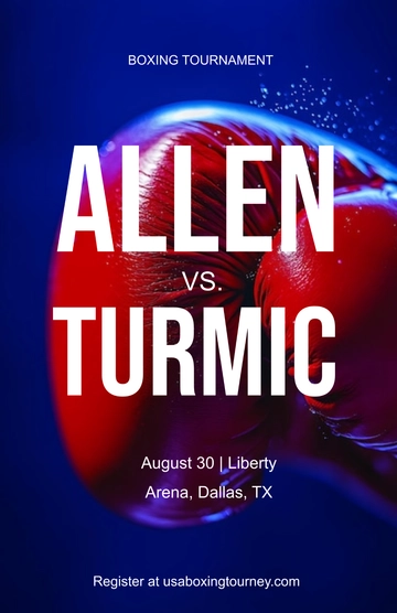 Free Boxing Tournament Poster Template to Edit Online