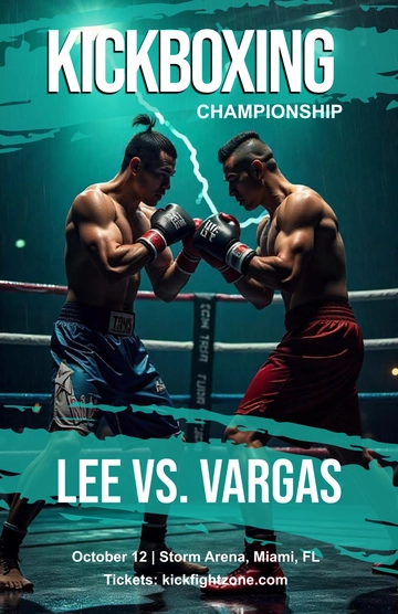 Free Colorful Kick Boxing Poster Template to Edit Online