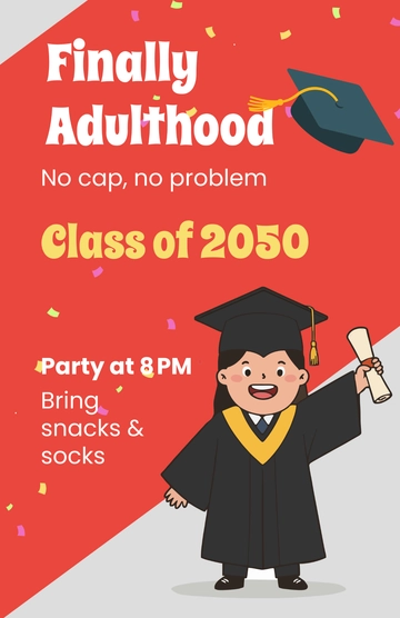 Free Funny Graduation Colorful Poster Template to Edit Online