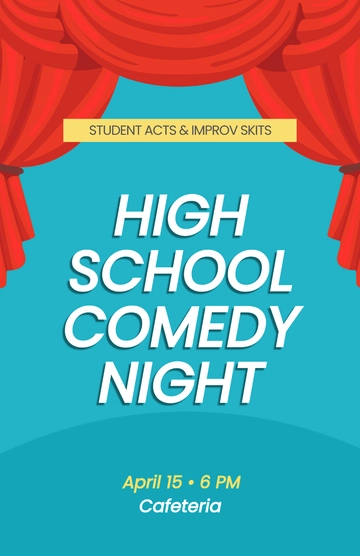 Free School Comedy Poster Template to Edit Online