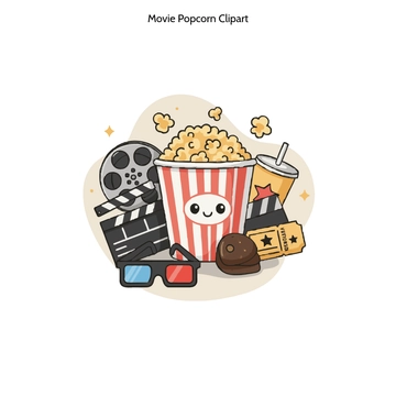Free Movie Popcorn Clipart to Edit Online