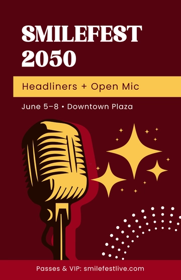 Free Comedy Festival Poster Template to Edit Online