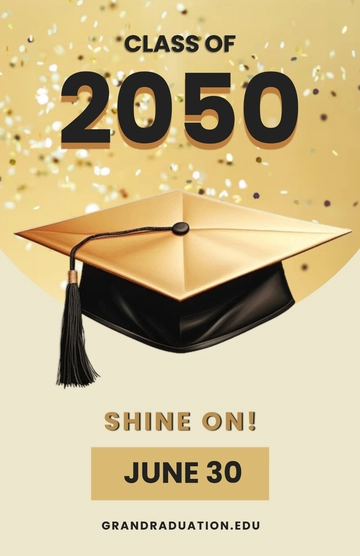 Free Gold and Black Graduation Poster to Edit Online