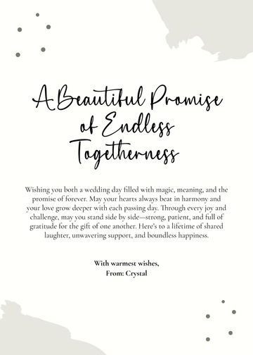 Free Special Wedding Wishes Template to Edit Online