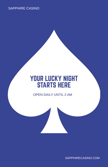 Free Blue Casino Minimalist Poster Template to Edit Online