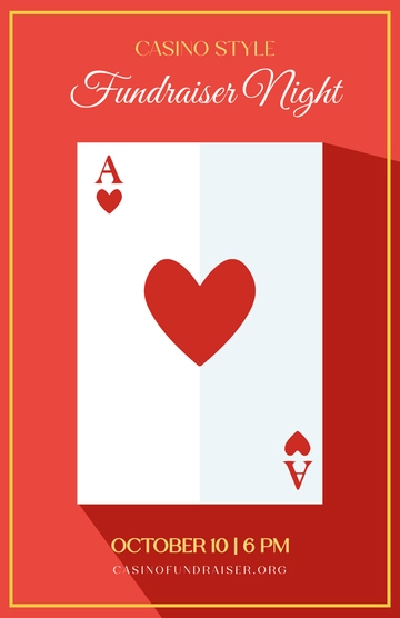 Free Professional Casino Fundraiser Poster Template to Edit Online