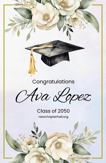 Free Creative Floral Graduation Poster to Edit Online