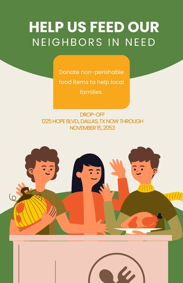 Free Charity Food Drive Poster Template to Edit Online